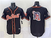 Men's Detroit Tigers Team Big Logo Black With Patch Cool Base Stitched Jersey,baseball caps,new era cap wholesale,wholesale hats
